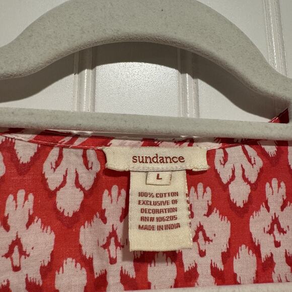 Sundance Ikat Misha Coverup Floral Embroidery Red White Size Large - Picture 4 of 5